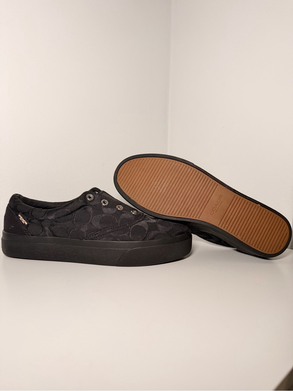 Coach signature slip on sneakers Black Platform Sneakers